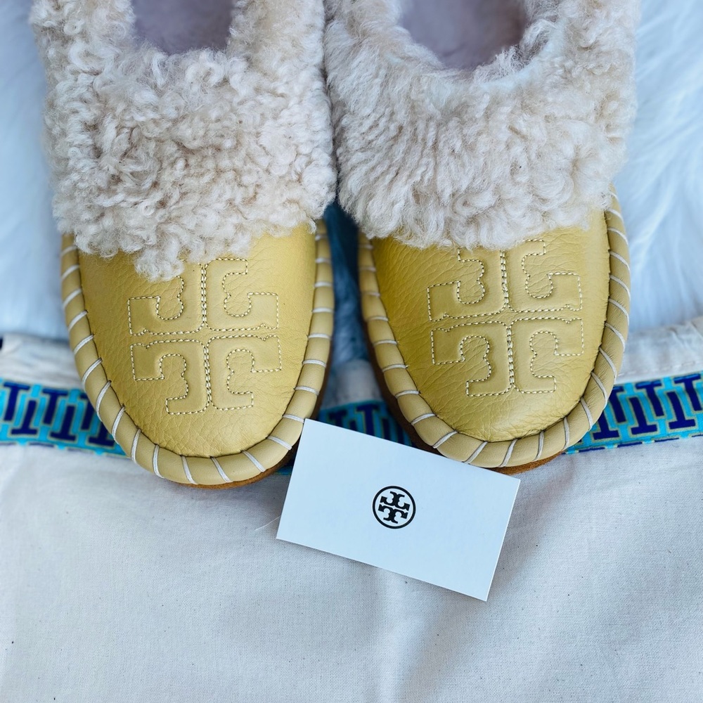 Tory Burch Genuine Shearling Slippers - Picture 5 of 9
